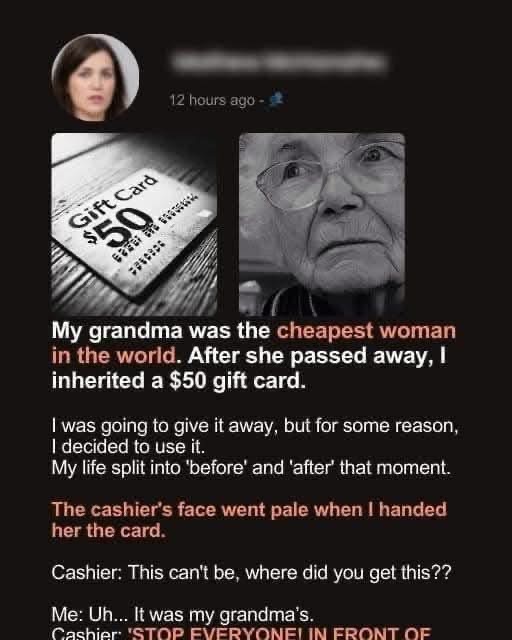 MY GRANDMA WAS THE CHEAPEST WOMAN IN THE WORLDD